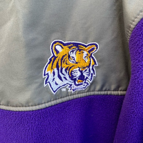 Genuine Stuff LSU Tigers Men’s Long Sleeve Full Zip Purple/Gray XL Jacket - Picture 6 of 7